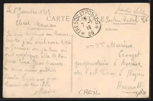 AK Creil, Maisons incendiées par les Allemands pendant la Guerre de 1914