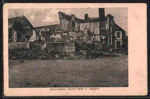 AK Lassigny, Maisons détruites après les combats