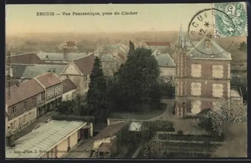 AK Ercuis, Vue Panoramique prise du Clocher