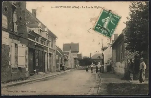 AK Moyvillers /Oise, La Rue de l`Église