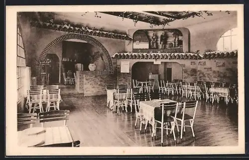 AK Senlis /Oise, Intérieur de l`Hôtel du Pont-du-Jour avec tables et décorations élégantes