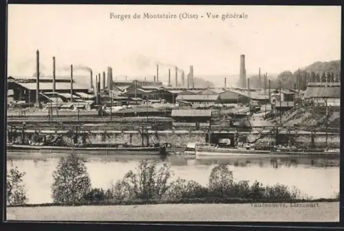 AK Montataire /Oise, Vue générale des Forges et de la rivière