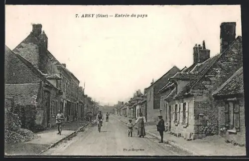 AK Arsy /Oise, Entrée du pays