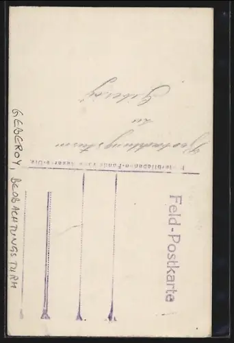 Foto-AK Geberoy, Tour d`observation en construction