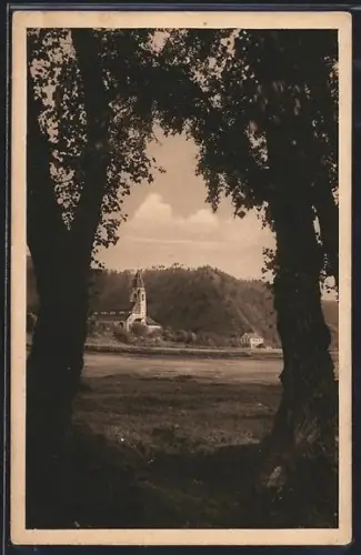 AK Stechovice n. Vlt., Blick zur Kirche