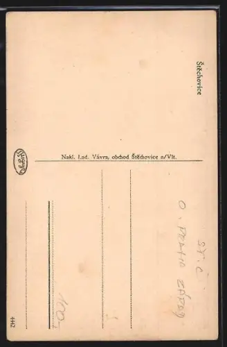 AK Stechovice n. Vlt., Blick zur Kirche