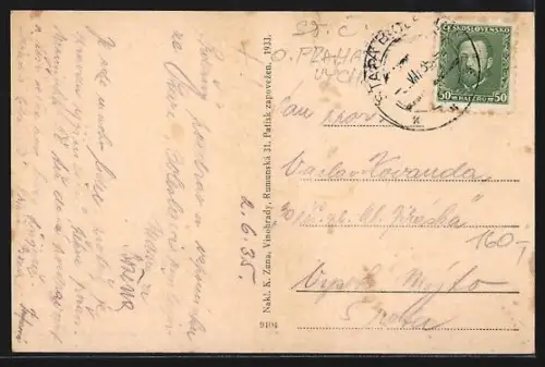 AK Alt Bunzlau / Stara Boleslav / Brandeis (NL), Teilansicht des Ortes mit Kirche