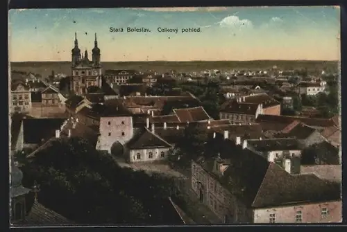 AK Stara Boleslav, Celkovy pohled, Blick über die Dächer des Ortes