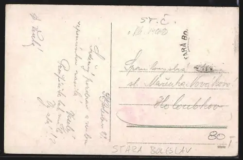 AK Alt Bunzlau / Stara Boleslav / Brandeis (NL), Teilansicht der Stadt