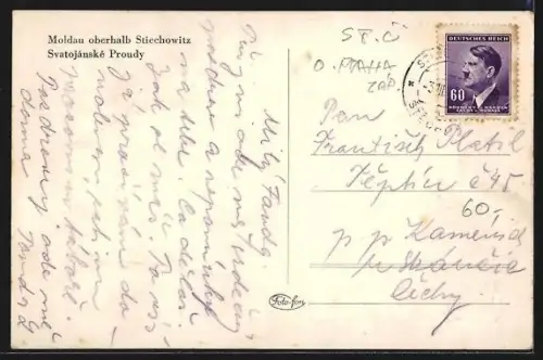 AK Stiechowitz, Die Moldau oberhalb Stiechowitz