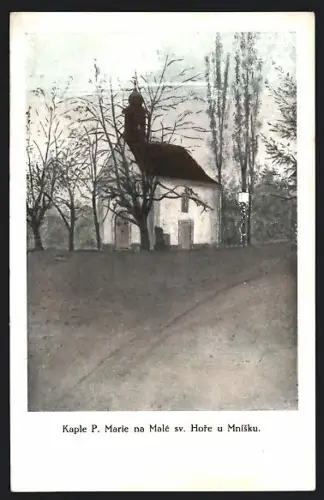 Künstler-AK Mnisek, Lesni Kaple na Male sv. Hore