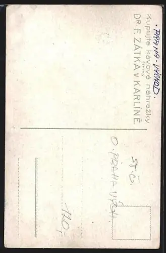 AK Jenstejna, Teilansicht mit Turmruine