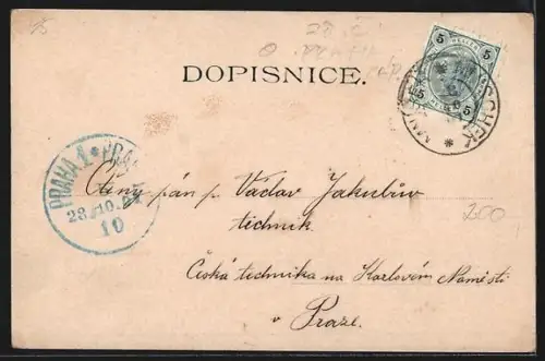 AK Cisovice, Ortsansicht aus der Vogelschau