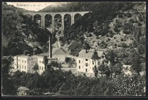 AK Zampach u Jílového, Cástecny pohled, zeleznicni most