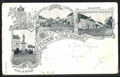 AK Lázne Boleslav, Námesti, Dekanstvi, Socha Sv. Vaclava