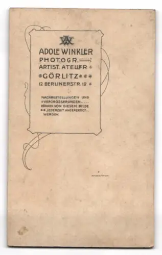 Fotografie Adolf Winkler, Görlitz, Berlinerstr. 12, Dame mit elegantem Hut