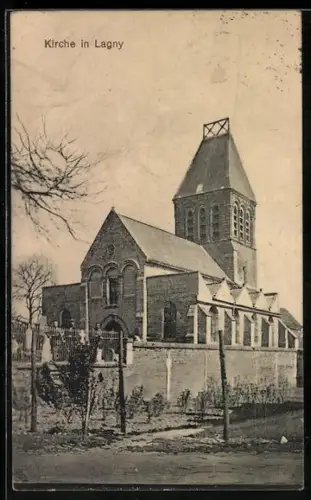 AK Lagny, Église du village en hiver