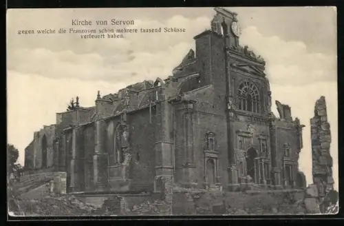 AK Servon, Église endommagée par des tirs lors d`un conflit