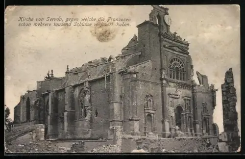 AK Servon, Église endommagée par des tirs pendant la guerre