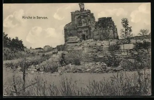 AK Servon, Église en ruine dans le paysage rural