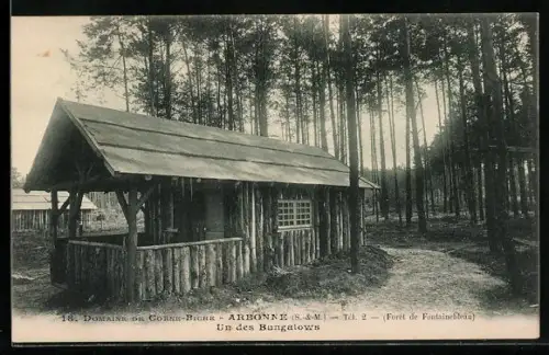 AK Arbonne /S.-&-M., Un des bungalows dans la forêt de Fontainebleau