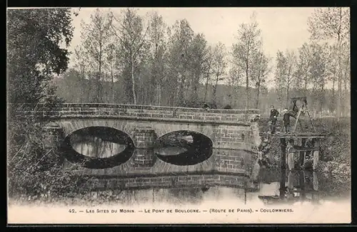 AK Coulommiers, Le Pont de Boulogne sur la route de Paris