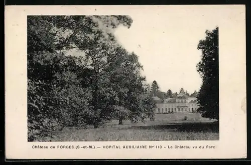 AK Forges /S-et-M., Hôpital Auxiliaire No 110, Le Château vu du Parc