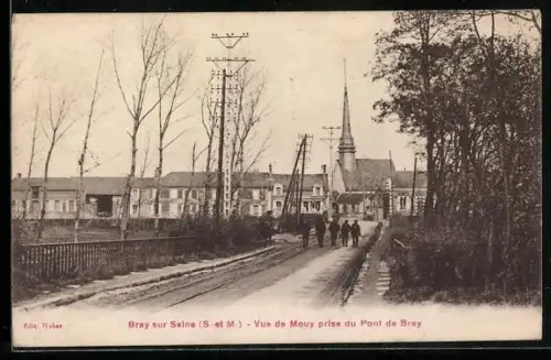 AK Bray-sur-Seine /S-et-M, Vue de Mouy prise du Pont de Bray