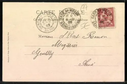 AK Combs-la-Ville, Rue Sommeville avec église et tabac au coin