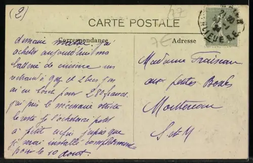 AK Salins /S.-et-M., Grande Rue et Route de Montigny