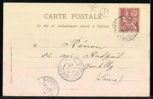 AK Nangis /S.-et-M., Avenue de la Gare avec immeubles et arbres en hiver