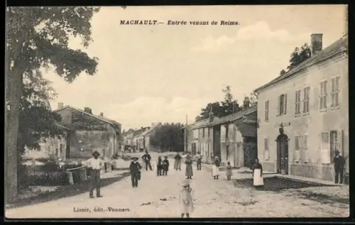 AK Machault, Entrée venant de Reims