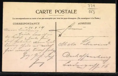 AK Machault, Entrée venant de Reims