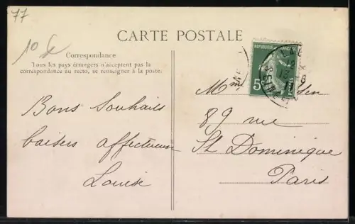 AK Lagny, La côte Saint-Denis avec cyclistes et piétons sur la route