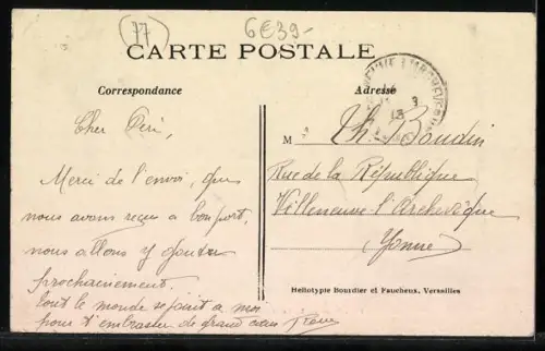 AK La Ferté-sous-Jouarre /S.-et-M., Rue du Faubourg avec calèches et Hôtel de l`Épée