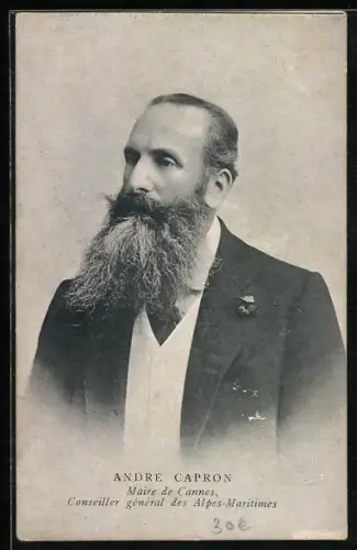 AK Cannes, Portrait d`André Capron, Maire et Conseiller général des Alpes-Maritimes