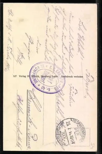 AK Parroy, Maisons et église détruites, image de guerre pittoresque et effrayante