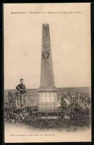 AK Mars-la-Tour, Monument du 1er Régiment de Dragons de la Garde