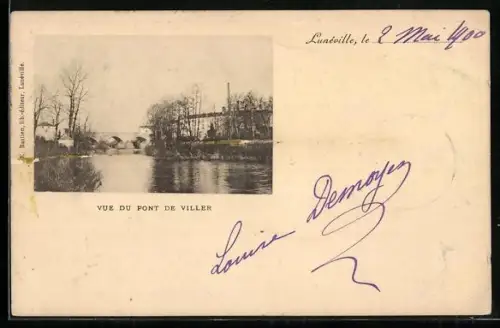 AK Lunéville, Vue du Pont de Viller