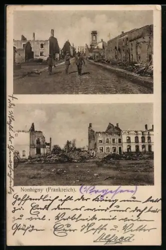 AK Nonhigny, Vue des ruines après la destruction de la ville