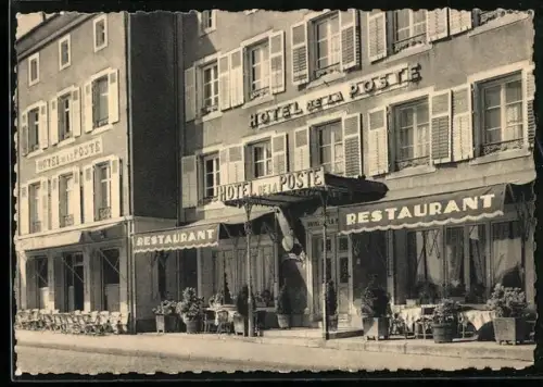 AK Pont-à-Mousson /M.-et-M., Hôtel de la Poste et Restaurant animés