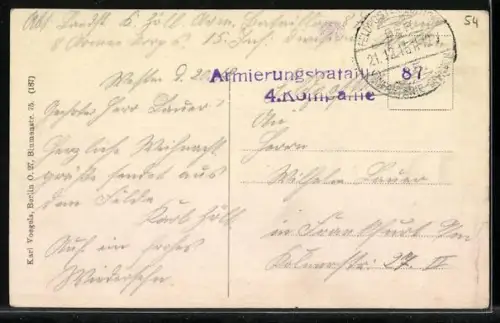 AK Vigneulles, Vue des ruines avec hôpital de campagne