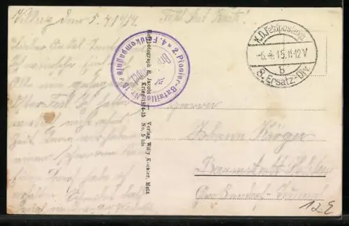 AK Thiaucourt, Bâtiment de la mairie et poste de garde avec soldats devant l`entrée