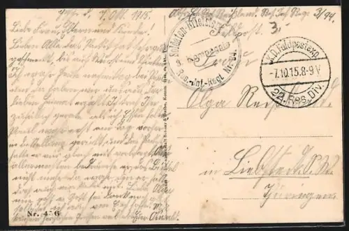 AK Nampcel, Ruines des maisons après la destruction