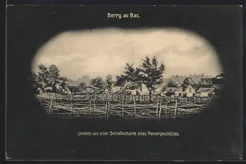 AK Berry au Bac, Vue depuis une Schiessscharte d`un Panzer-Geschütz