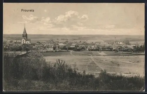 AK Prouvais, Vue panoramique du village et des champs environnants