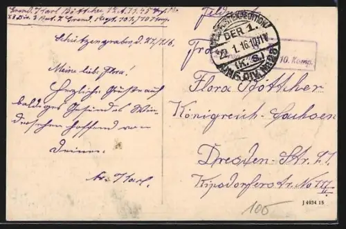 AK St. Erme, Vue du village enneigé depuis le cloître