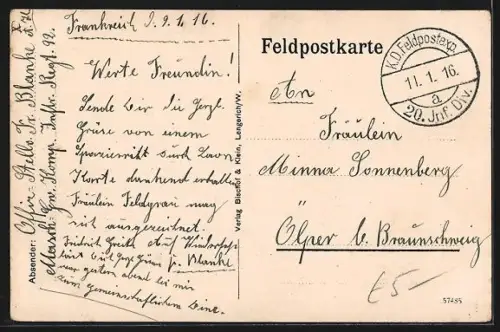 AK Laon, Panorama de Vaux-sous-Laon avec vue sur l`église et la colline boisée