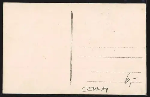 Foto-AK Cernay, Ruines de l`église après la guerre