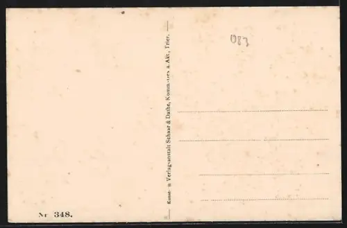 AK Rethel, Vue sur la rivière et l`église avec cheminées industrielles en arrière-plan